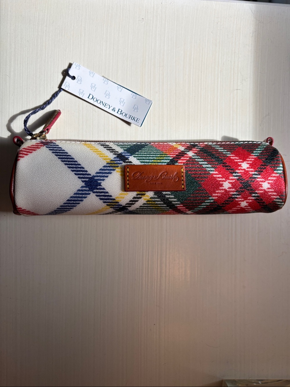 Dooney & Bourke Multicolor Plaid Roll Cosmetic Case